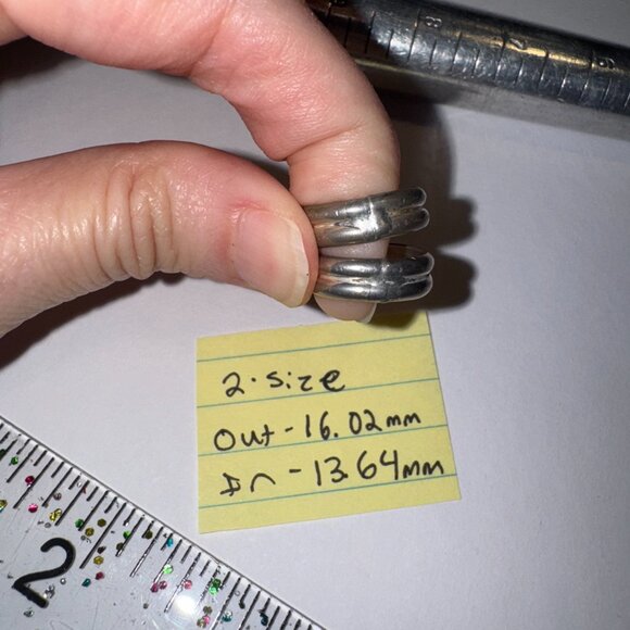 Sterling Silver Thick Double Band Ring, Size 2 - Picture 11 of 13